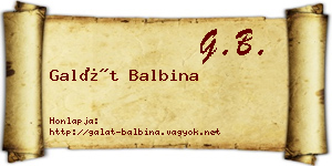 Galát Balbina névjegykártya